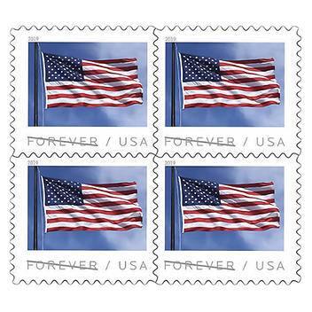Authentic USPS FOREVER FLAG 100 STAMPS - mervace italiano 
