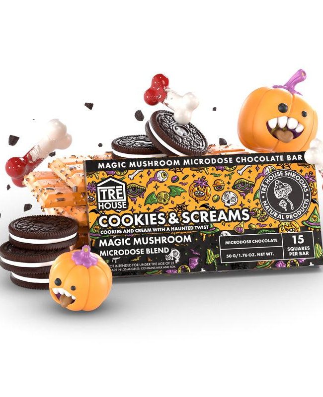 Tre House Magic Mushroom Chocolate Bars Cookies & Screams limited edition
